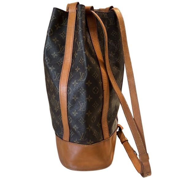 Louis Vuitton Brown Monogram Randonnee GM Coated Canvas Leather Duffel Backpack - Picture 4 of 13